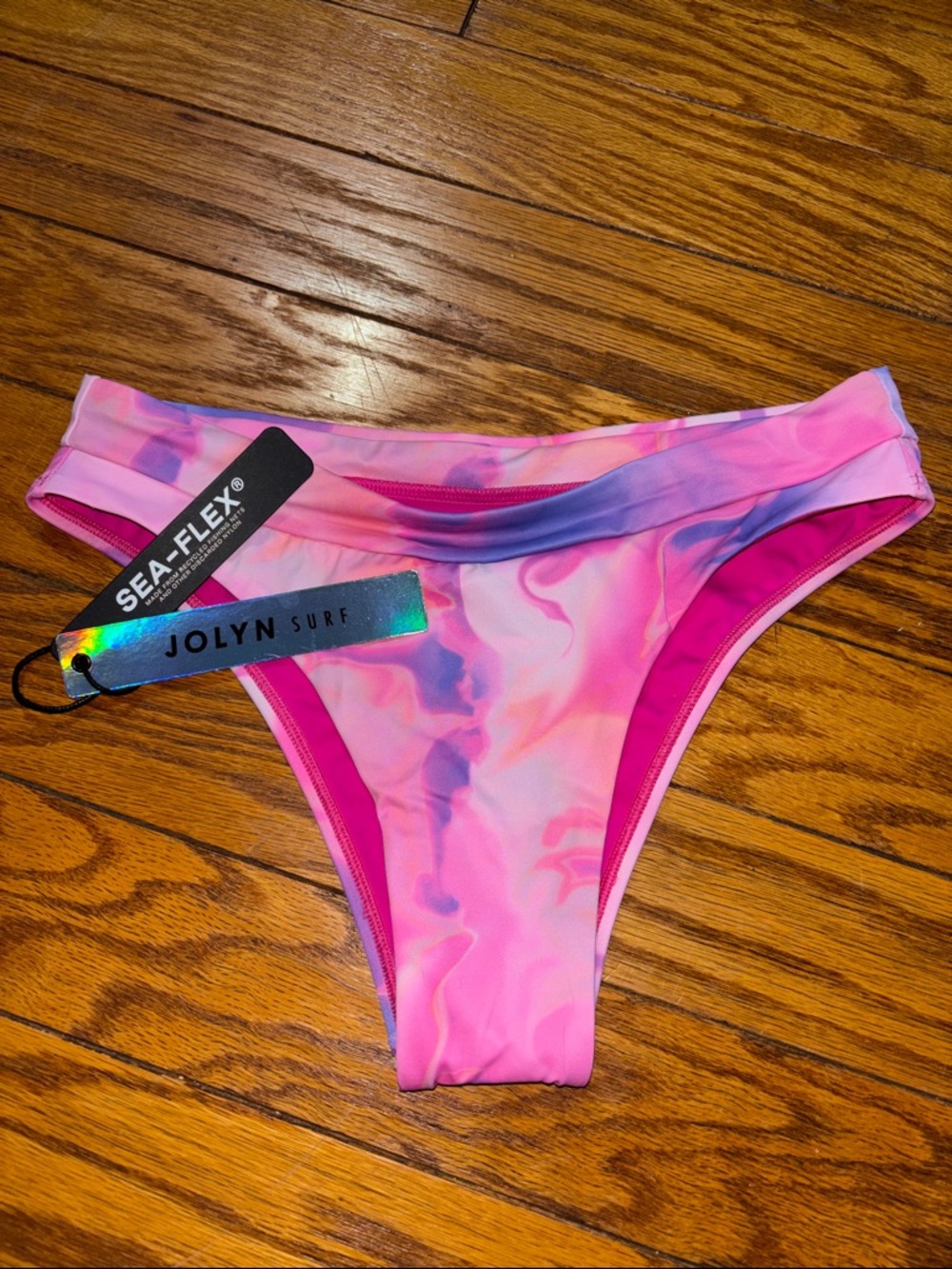Jolyn Clothing Pink and Purple Marble Bikini Bottom Alanna-Radiance